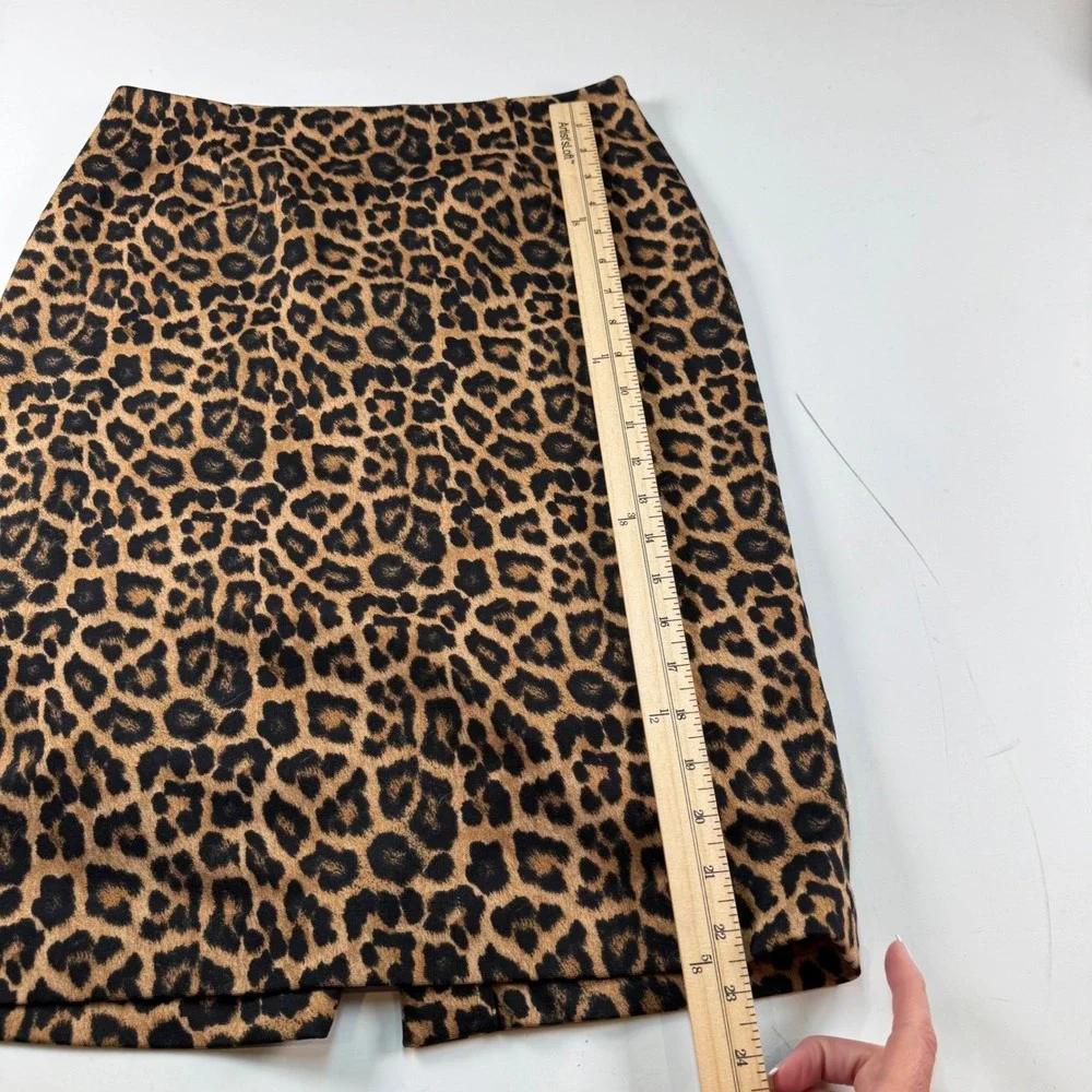 Michael Kors Leopard Print Midi Pencil Skirt Women's Size 8 Animal Print